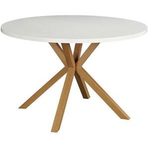 Mid.you Esstisch, Weiß, Metall, Holzwerkstoff, rund, eckig, 120x76x120 cm, Esszimmer, Tische, Esstische, Esstische rund
