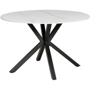 Mid.you Esstisch, Weiß, Metall, Keramik, rund, Rundrohr, 118x76x118 cm, Esszimmer, Tische, Esstische, Esstische rund