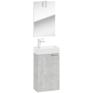 Mid.you Gästebad , Grau , Keramik , 41 cm , hängend , Badezimmer, Badmöbelsets & -serien, Badmöbel-Sets