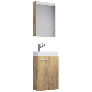 Mid.you Gästebad VCM Slito, Honigeiche, Holzwerkstoff, 41 cm, hängend, Badezimmer, Gäste-WC
