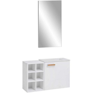 Mid.you Gästebad Schildmeyer Frida , Weiß , Keramik , 80 cm , Made in Germany , hängend, individuell planbar, Typenvielfalt , Badezimmer, Badmöbelsets & -serien, Badmöbel-Sets