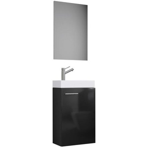 Mid.you Gästebad , Schwarz , Keramik , 41 cm , Badezimmer, Badmöbelsets & -serien, Badmöbel-Sets