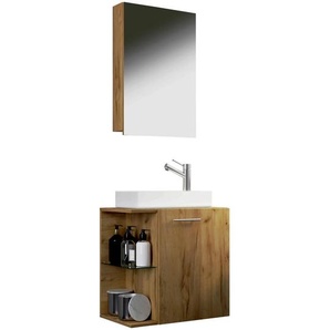 Mid.you Gästebad VCM Hausa, Honigeiche, Holzwerkstoff, 52 cm, hängend, Badezimmer, Gäste-WC