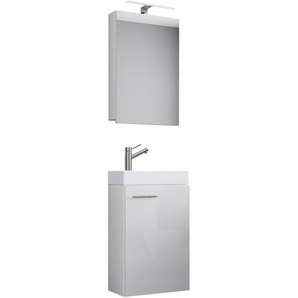 Mid.you Gästebad , Weiß , Keramik , 40 cm , hängend , Badezimmer, Badmöbelsets & -serien, Badmöbel-Sets