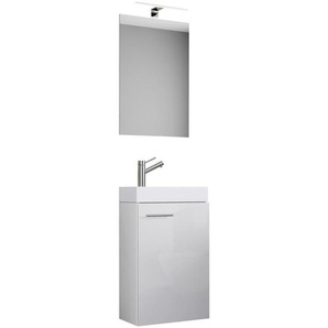 Mid.you Gästebad , Weiß , Keramik , 40 cm , hängend , Badezimmer, Badmöbelsets & -serien, Badmöbel-Sets