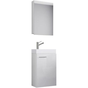 Mid.you Gästebad , Weiß , Keramik , 41 cm , hängend , Badezimmer, Badmöbelsets & -serien, Badmöbel-Sets