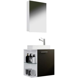 Mid.you Gästebad , Anthrazit, Weiß , Keramik , 52 cm , hängend , Badezimmer, Badmöbelsets & -serien, Badmöbel-Sets