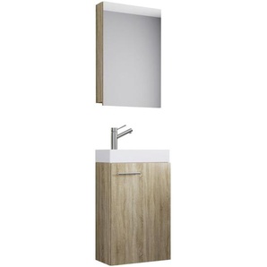 Mid.you Gästebad , Sonoma Eiche , Keramik , 41 cm , hängend , Badezimmer, Badmöbelsets & -serien, Badmöbel-Sets