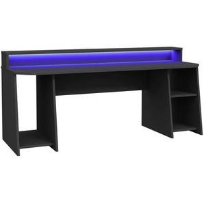 Mid.you Gaming, Schwarz, Metall, Kunststoff, rechteckig, 72x91 cm, Kabeldurchlass, Stauraum, Regal, Arbeitszimmer, Schreibtische, PC- & Computertische