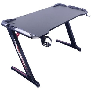 Mid.you Gaming, Schwarz, Metall, rechteckig, Z-Form, 60x74 cm, Kabeldurchlass, Arbeitszimmer, Schreibtische, PC- & Computertische