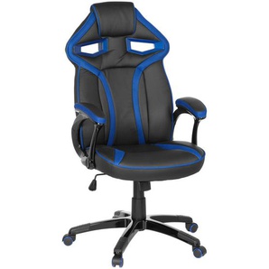 Mid.you Gamingstuhl, Blau, Schwarz, Textil, Drehkreuz, 60x126x54 cm, Wippmechanik mit Härtegradeinstellung, Kinder- & Jugendzimmer, Jugendmöbel, Gamingstühle