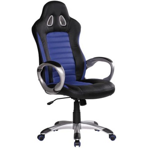 Mid.you Gamingstuhl, Blau, Schwarz, Textil, Sternfuß, 66x122x66.5 cm, Wippfunktion, Kinder & Jugendmöbel, Jugendmöbel, Gamingstühle