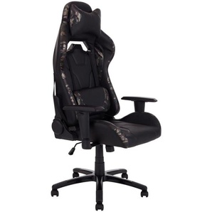 Mid.you Gamingstuhl Camouflage, Grün, Schwarz, Metall, Kunststoff, Textil, Drehkreuz, 68x124-134x60 cm, Wippmechanik mit Härtegradeinstellung,