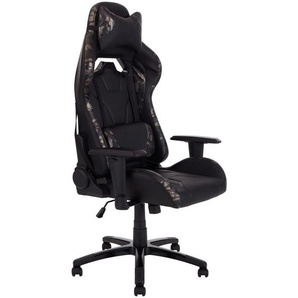 Mid.you Gamingstuhl Camouflage, Grün, Schwarz, Metall, Kunststoff, Textil, Drehkreuz, 68x124-134x60 cm, Wippmechanik mit Härtegradeinstellung,
