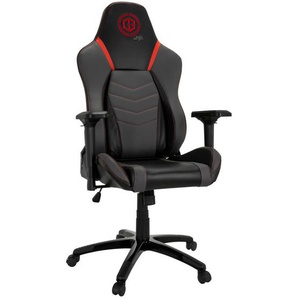 Mid.you Gamingstuhl, Grau, Rot, Schwarz, Textil, Drehkreuz, 74x133x62 cm, Wippmechanik mit Härtegradeinstellung, ergonomische Rückenlehne, Kinder- & Jugendzimmer, Jugendmöbel, Gamingstühle