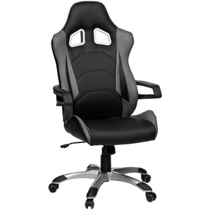 Mid.you Gamingstuhl, Grau, Schwarz, Textil, Drehkreuz, 57x138x50 cm, Wippmechanik mit Härtegradeinstellung, Kinder & Jugendmöbel, Jugendmöbel, Gamingstühle