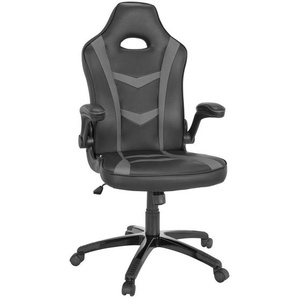 Mid.you Gamingstuhl, Grau, Schwarz, Textil, Drehkreuz, 65x121x66 cm, Wippmechanik mit Härtegradeinstellung, Kinder & Jugendmöbel, Jugendmöbel, Gamingstühle