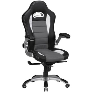 Mid.you Gamingstuhl, Grau, Schwarz, Textil, Sternfuß, 70x120x70 cm, Wippfunktion, Kinder & Jugendmöbel, Jugendmöbel, Gamingstühle