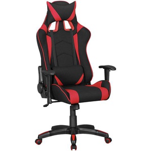 Mid.you Gamingstuhl, Rot, Schwarz, Kunststoff, Drehkreuz, 70x130x70 cm, Wippfunktion, Nackenkissen abnehmbar, Lendenkissen abnehmbar, Kinder & Jugendmöbel, Jugendmöbel, Gamingstühle