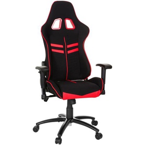 Mid.you Gamingstuhl, Rot, Schwarz, Kunststoff, Textil, Drehkreuz, 72x138x63 cm, Wippmechanik mit Härtegradeinstellung, Sitzfläche 360° drehbar, Kinder & Jugendmöbel, Jugendmöbel, Gamingstühle