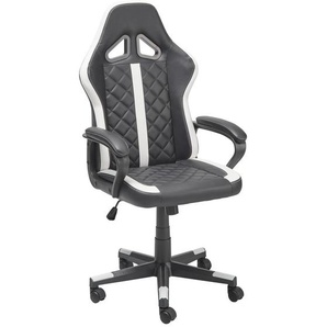 Mid.you Gamingstuhl, Schwarz, Weiß, Metall, Kunststoff, Textil, Drehkreuz, 60x114-124x62 cm, Kinder- & Jugendzimmer, Jugendmöbel, Gamingstühle