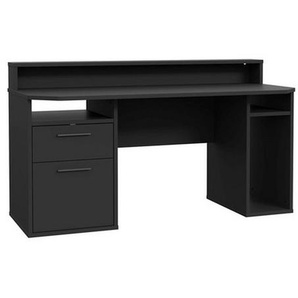Mid.you Gamingtisch, Schwarz, Kunststoff, 1 Schubladen, rechteckig, 72x91x160 cm, Kabeldurchlass, Stauraum, Regal, Arbeitszimmer, Schreibtische,