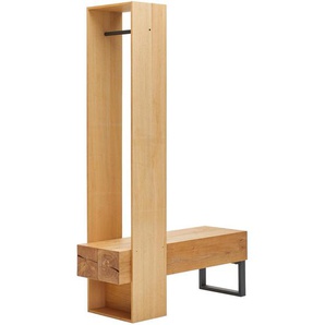 Mid.you Garderobe, Schwarz, Eiche, Metall, Holzwerkstoff, 2-teilig, Eiche, massiv, 120x196x43 cm, Bsci, Garderobe, Garderoben-Sets