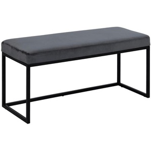 Mid.you Garderobenbank , Anthrazit , Metall, Textil , 2-Sitzer , Füllung: Polyurethan (Pur) , 100x45x38 cm , Garderobe, Garderobenbänke