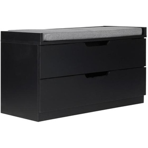 Mid.you Garderobenbank, Grau, Schwarz, Textil, 1-Sitzer, 2 Schublade(n) Schubladen, Füllung: Schaumstoff, 80x44.5x35.5 cm, Garderobe, Garderobenbänke