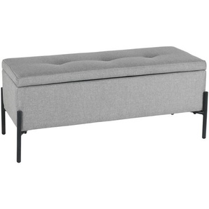 Mid.you Garderobenbank, Schwarz, Hellgrau, Metall, Textil, 1-Sitzer, 95x41.5x37 cm, Garderobe, Garderobenbänke