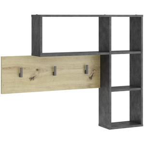 Mid.you Garderobenpaneel, Graphit, Eiche Artisan, 104x81x16 cm, Aufhängemöglichkeit, Hutablage, Garderobe, Garderobenpaneele, Garderobenpaneele