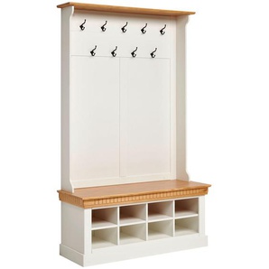 Mid.you Garderobenpaneel, Natur, Weiß, Holz, Kiefer, massiv, 118x196x43 cm, FSC Mix, Aufhängemöglichkeit, Garderobe, Garderobenpaneele,