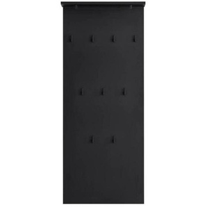 Mid.you Garderobenpaneel, Schwarz, Holzwerkstoff, 50x110.6x20.9 cm, Aufhängemöglichkeit, Hutablage, Kleiderstange, Garderobe, Garderobenpaneele,
