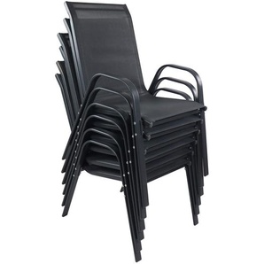 Mid.you Gartenstuhl-Set, Anthrazit, Metall, 56x89x73 cm, wetterbeständig, inklusive Armlehnen, abwischbar, geeignet für Balkon, Stühle