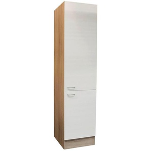 Mid.you Geschirrschrank, Weiß, Eiche, Holzwerkstoff, 4 Fächer, 50x211x56 cm, Küchen, Küchenmöbel, Küchenschränke, Geräteumbauschränke