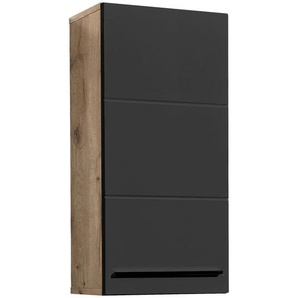 Mid.you Hängeschrank, Schwarz, Eiche, Holzwerkstoff, 1 Fächer, einzeln stellbar, 34x70x23 cm, hängend, Badezimmer, Badezimmerschränke, Hängeschränke