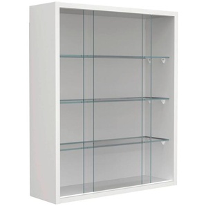 Mid.you Hängevitrine Drivalo, Weiß, Glas, 3 Fächer, 50x60x15 cm, hängend, Wohnzimmer, Wohnwände, Vitrinenschränke