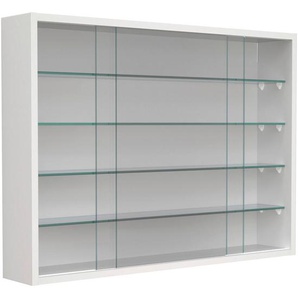 Mid.you Hängevitrine Drivalo, Weiß, Glas, 4 Fächer, 75x55x12 cm, hängend, Wohnzimmer, Wohnwände, Vitrinenschränke