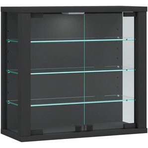Mid.you Hängevitrine Vitrosa, Anthrazit, Glas, 3 Fächer, 43x40x18 cm, hängend, Wohnzimmer, Wohnwände, Vitrinenschränke