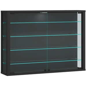 Mid.you Hängevitrine Vitrosa, Anthrazit, Glas, 4 Fächer, 83x60x18 cm, hängend, Wohnzimmer, Wohnwände, Vitrinenschränke