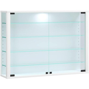Mid.you Hängevitrine Vitrosa, Weiß, Glas, 4 Fächer, 83x60x18 cm, hängend, Wohnzimmer, Wohnwände, Vitrinenschränke