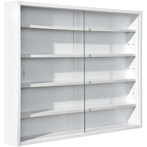Mid.you Hängevitrine, Weiß, Holzwerkstoff, 4 Fächer, 80x60x9.5 cm, hängend, Wohnzimmer, Wohnwände, Vitrinenschränke