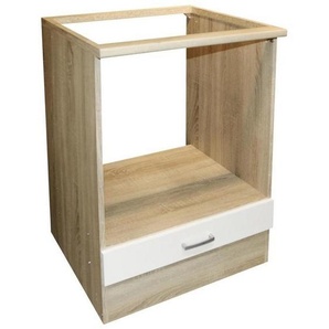 Mid.you Herdumbauschrank Andy, Weiß, Sonoma Eiche, Kunststoff, 60x90x60 cm, Küchen, Küchenmöbel, Küchenschränke, Geräteumbauschränke