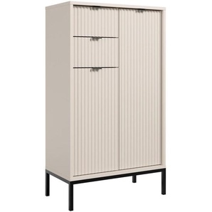 Mid.you Highboard, Kaschmir, Metall, 3 Fächer, 2 Schublade(n) Schubladen, 60x106x32 cm, stehend, Wohnzimmer, Kommoden & Sideboards, Highboards