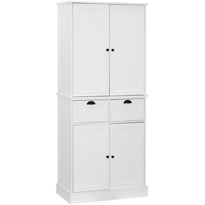 Mid.you Highboard, Weiß, Metall, 3 Fächer, 2 Schubladen, 76x178x40 cm, Fsc, Wohnzimmer, Kommoden & Sideboards, Highboards
