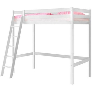 Mid.you Hochbett Ticaa 809933 Matthias 90, Weiß, Holz, Kiefer, massiv, Höhe ca. 16 cm, links montierbar, rechts montierbar, 90x200 cm, nur für Rollroste geeignet, Kinder- & Jugendzimmer, Kindermöbel, Kinderbetten, Hochbetten