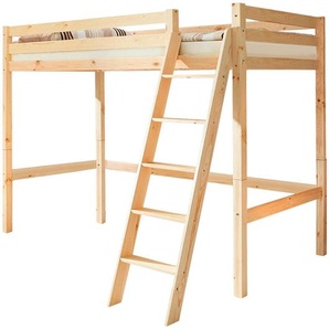 Mid.you Hochbett Ticaa 813442 Matthias 90, Kiefer, Holz, Kiefer, massiv, Höhe ca. 16 cm, links montierbar, rechts montierbar, 90x200 cm, nur für Rollroste geeignet, Kinder- & Jugendzimmer, Kindermöbel, Kinderbetten, Hochbetten