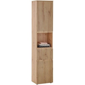Mid.you Hochschrank, Eiche Artisan, Holzwerkstoff, 2 Fächer, 1 Schubladen, 40x181x31 cm, stehend, Badezimmer, Badezimmerschränke, Hochschränke