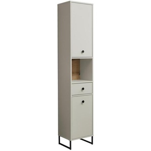 Mid.you Hochschrank, Eiche, Kaschmir, Kunststoff, 3 Fächer, 1 Schublade(n) Schubladen, einzeln stellbar, 38x195x32 cm, stehend, Badezimmer, Badezimmerschränke, Hochschränke