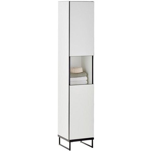 Mid.you Hochschrank, Schwarz, Weiß, Holzwerkstoff, 2 Fächer, 30x162x31 cm, Made in EU, stehend, Badezimmer, Badezimmerschränke, Hochschränke